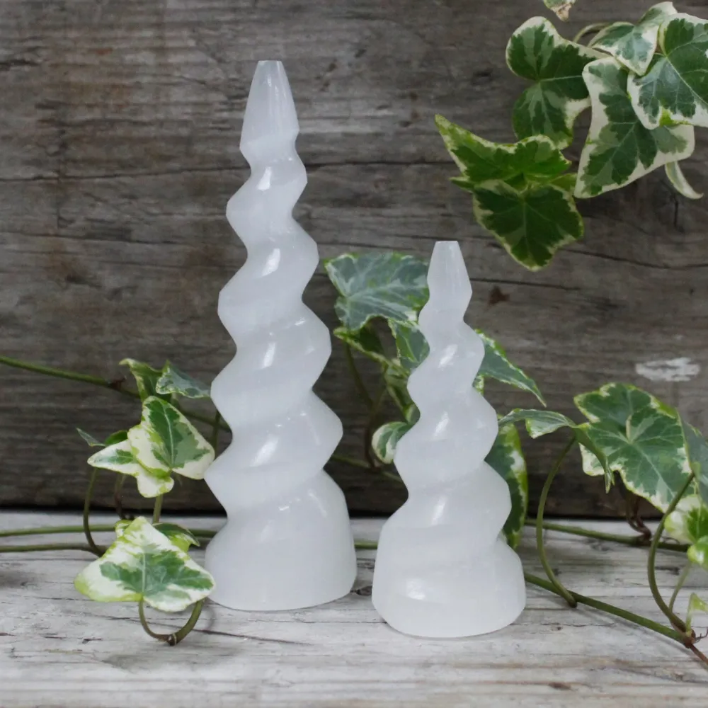 Selenittårn Spiral Enhjørningehorn 10 cm