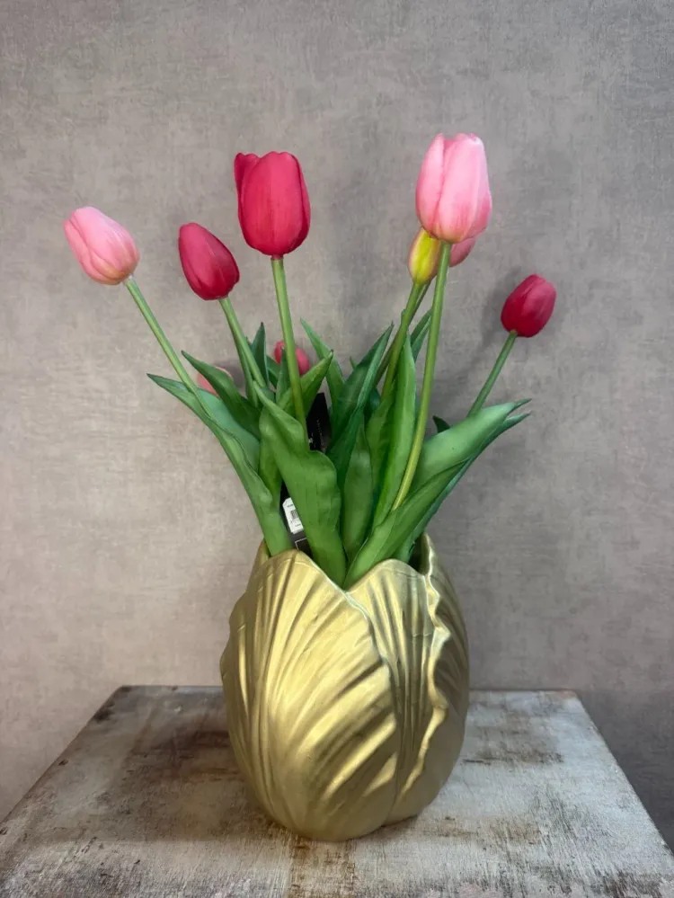 Kunstig Tulip Pink buket