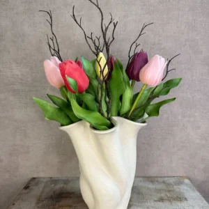 Kunstig tulipanbuket Lilla/lyserød