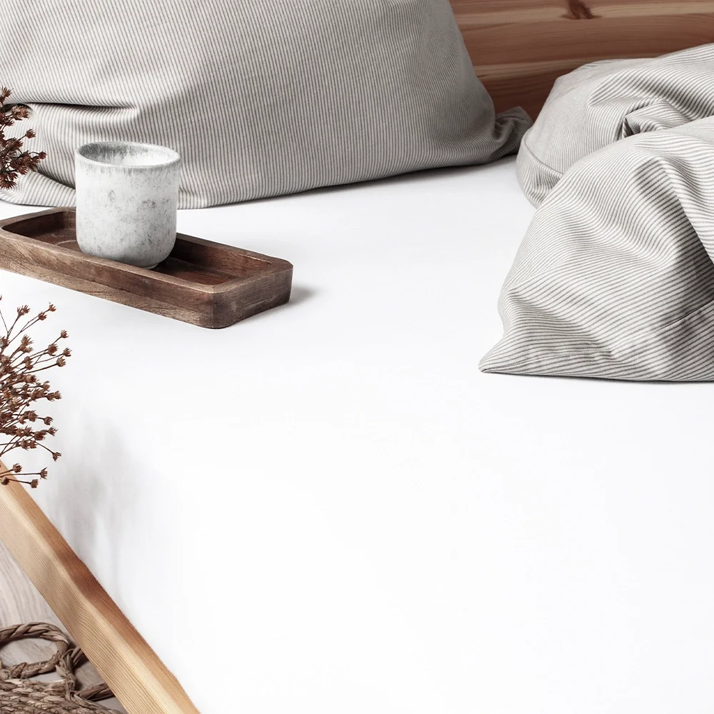 Økologisk Boxlagen Jersey Hvid 180x200x35