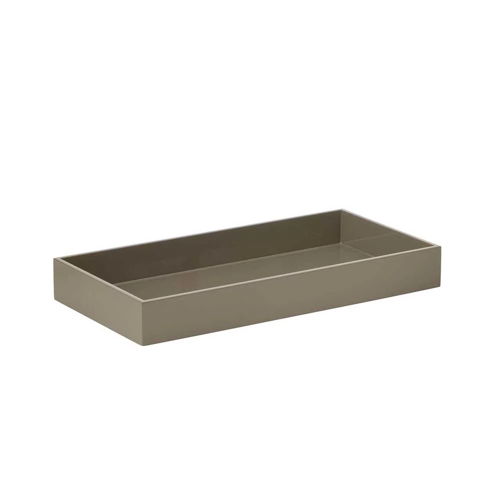 Bungalow Lacquer Rectangular Tray Walnut 20x40x5cm