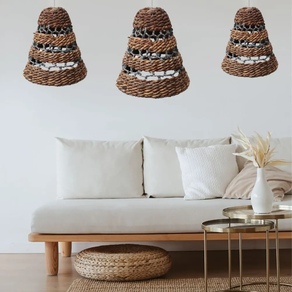 Lampeskærme Boho Bananblad Raffia 3-delt sæt