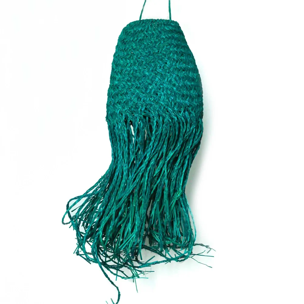 Pendel Lampeskærm Teal Flettet Doum 20x15cm