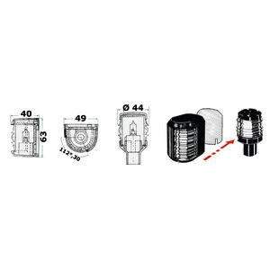 Utility 88 sort/hvid agter lanterne Osculati