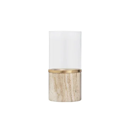 Uyuni - Beige Marbel Lanterne - 17,1 Cm.