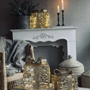 Julegaver med led lys - 3 stk.