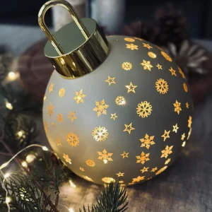 Julekugle med led lys - Guld