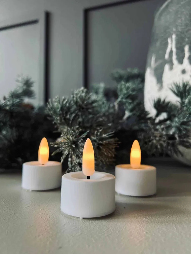 LED Fyrfadslys med 3d væge - 8 stk ink fjernbetjening