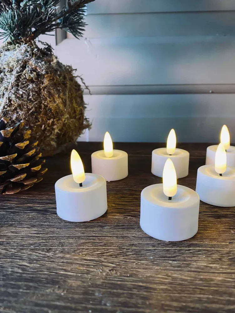 LED Fyrfadslys med 3d væge - 8 stk ink fjernbetjening