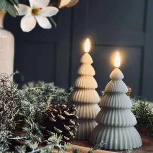 Juletræ med led lys - Sæt med 2 stk. Sand