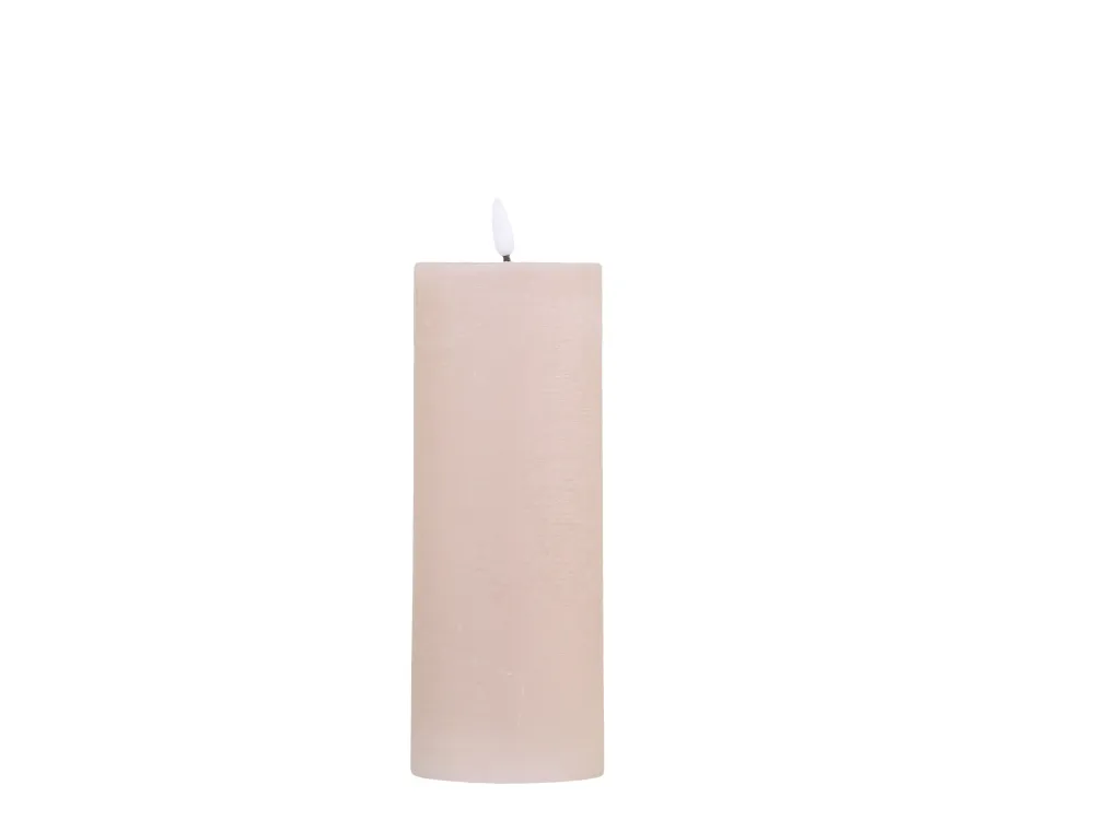 Chic Antique - Bloklys LED inkl. batteri H20/Ø7,5 cm støvet rosa