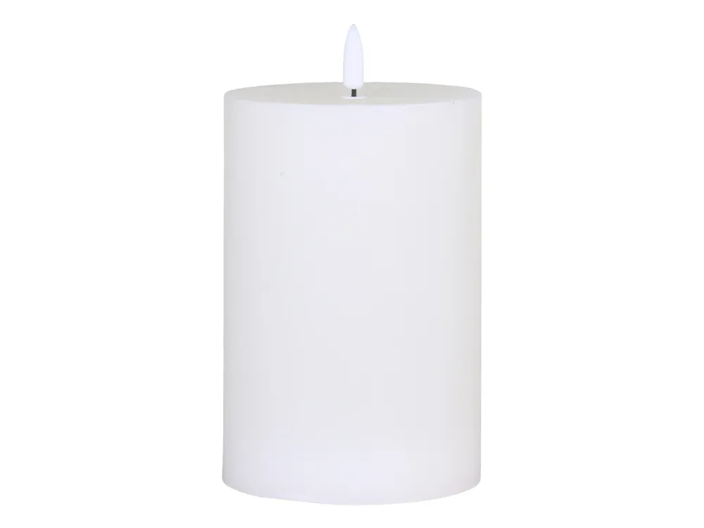 Chic Antique - Bloklys LED inkl. batteri H15/Ø10 cm hvid