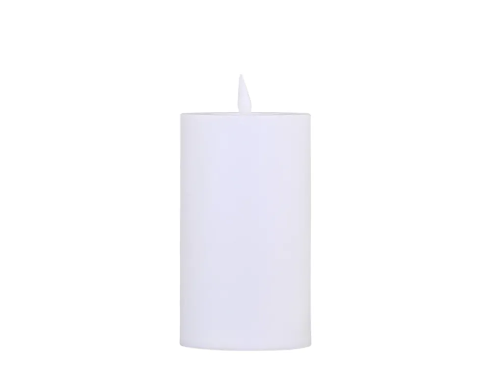 Chic Antique - Bloklys LED til udendørs inkl. batteri H30/Ø10 cm hvid