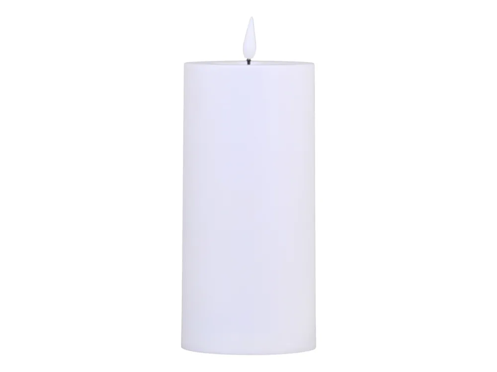 Chic Antique - Bloklys LED til udendørs inkl. batteri H35/Ø10 cm hvid