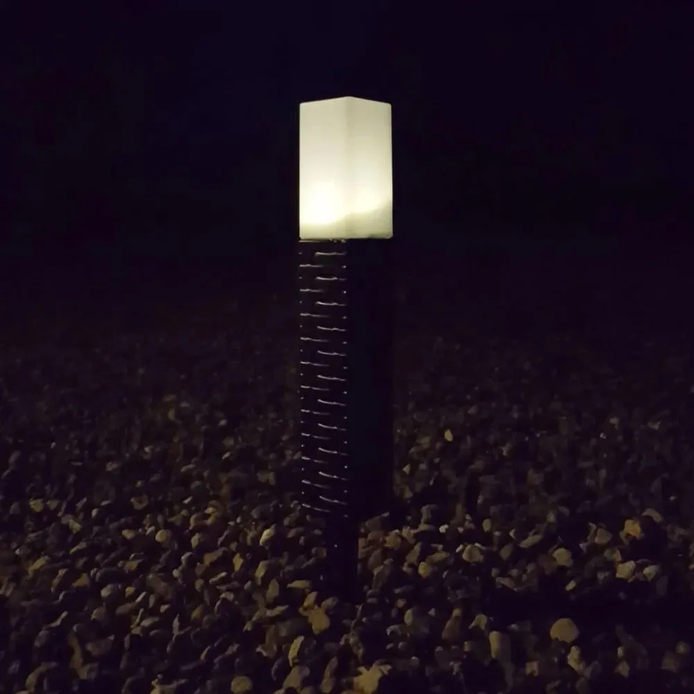 Det Gamle Apotek - Solar Rattan Fakkel - H35cm Sort Batteri