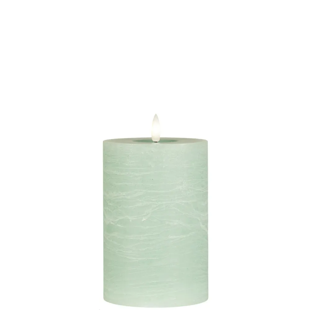 Ib Laursen - LED-bloklys mint m/varm flamme indendørs - 15 cm