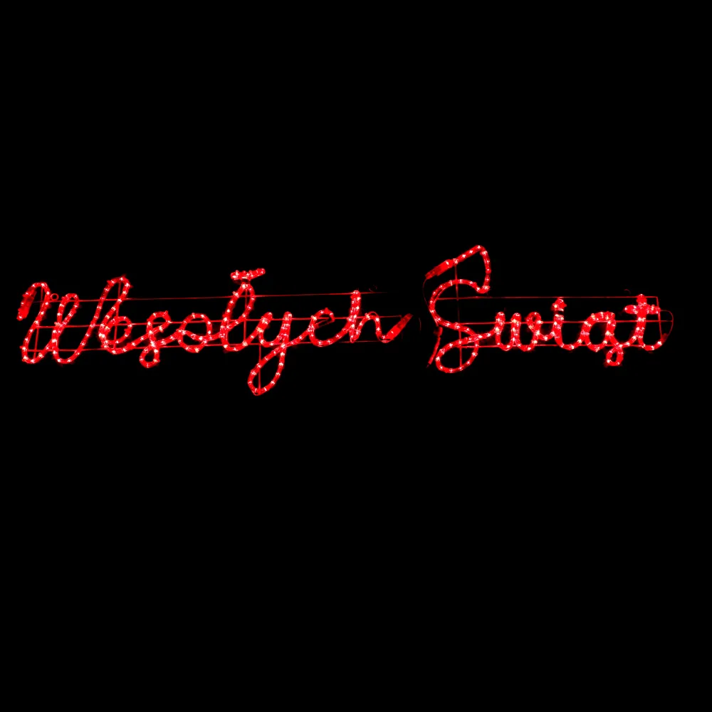 LED-skilt Wesołych Świąt - 44x173cm - udendørs Julebelysning