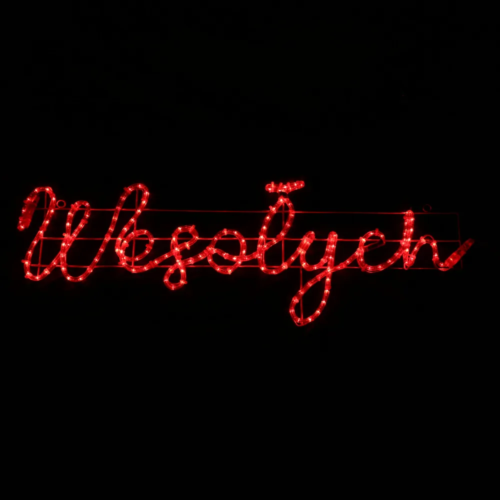 LED-skilt Wesołych Świąt - 44x173cm - udendørs Julebelysning