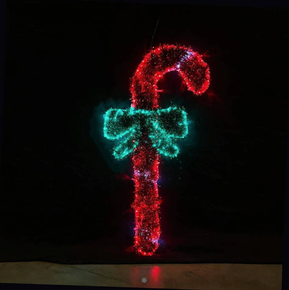 Rød sukkerrør 57x110cm jule LED lys