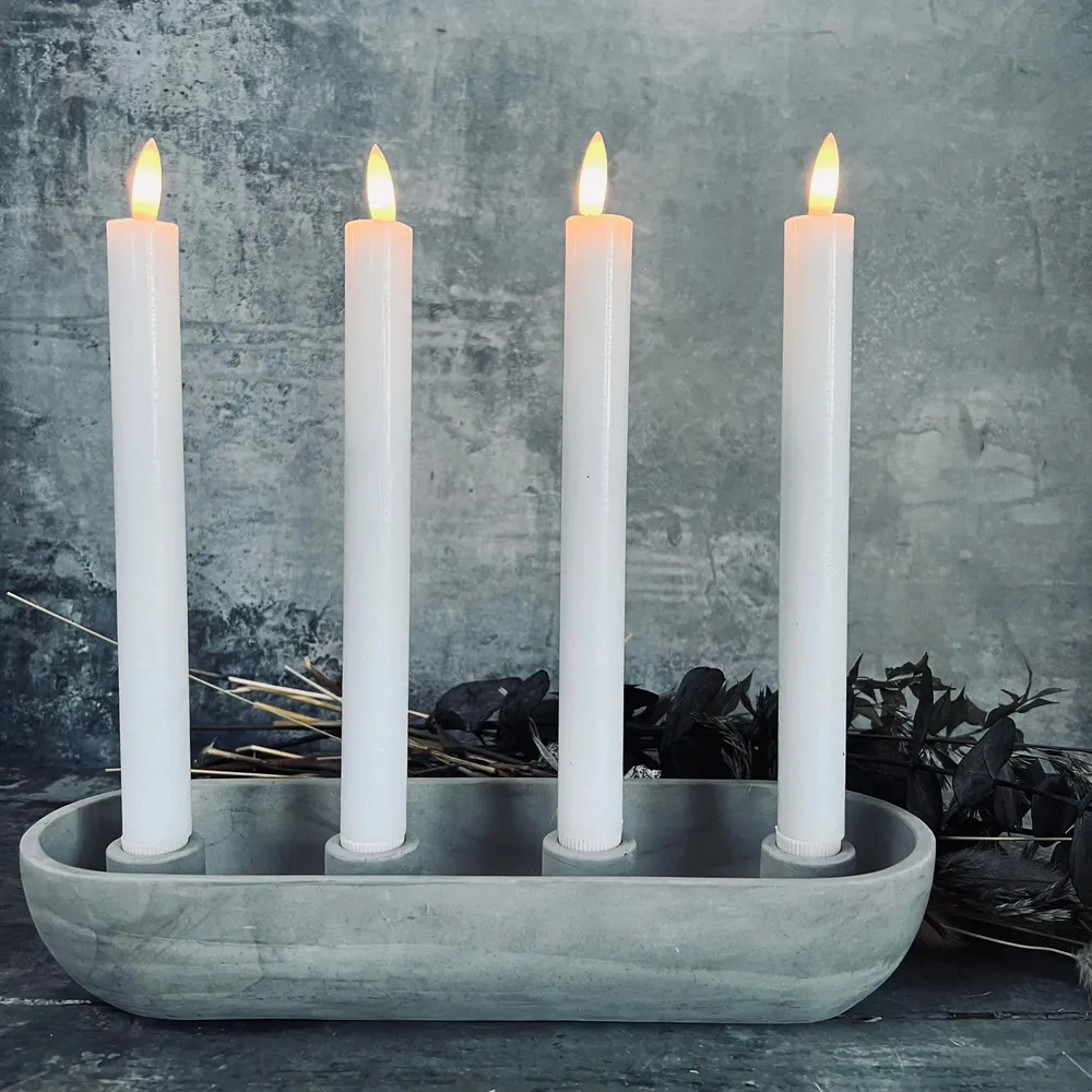 Lysestage i beton - Ink 4 LED Kronelys