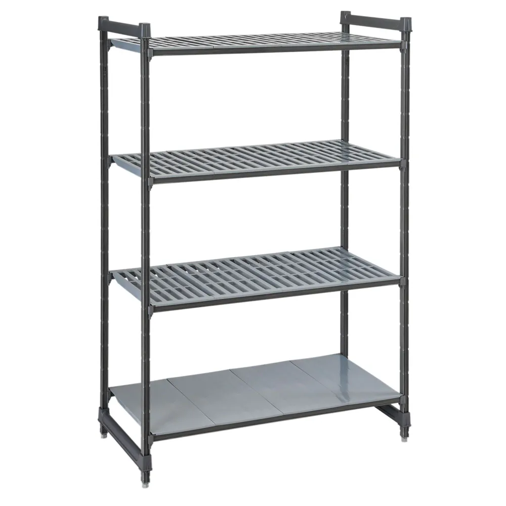 CAMBRO | Camshelving® - Basics Plus - Basisreol - 1070 mm - med 3 hylder med slidser og 1 lukket hylde