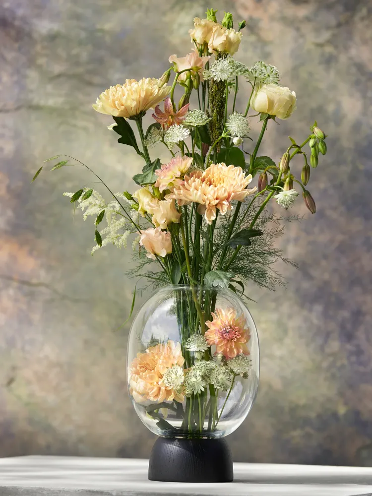 Morchella Vase Black/Clear Glass, h. 27 cm ChiCura Living, Art & Frames
