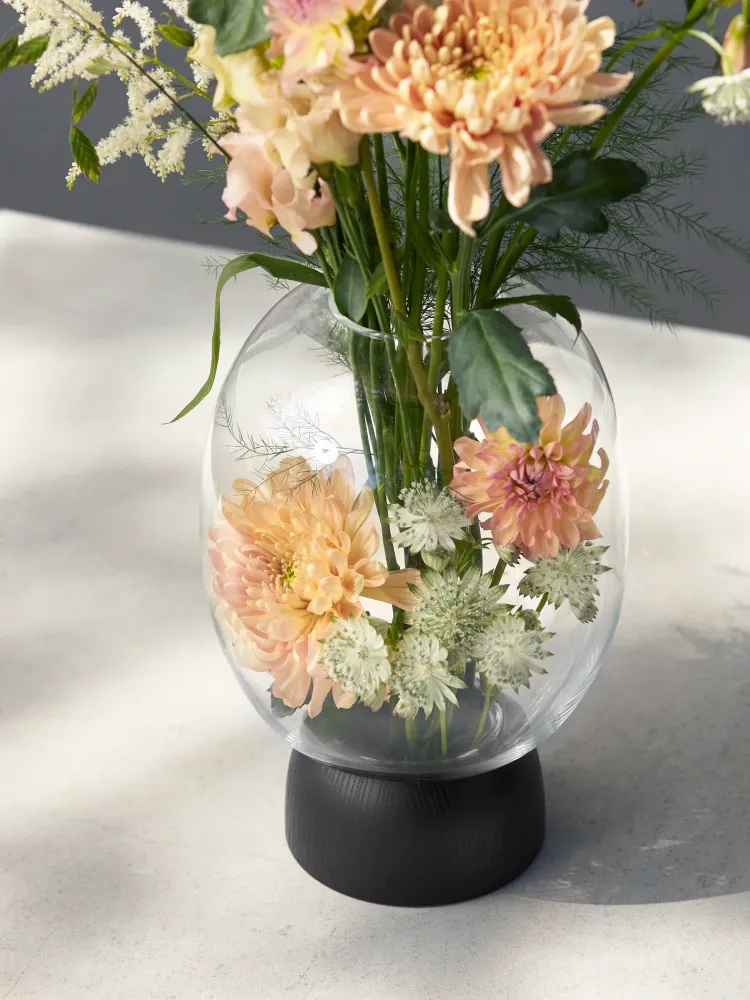Morchella Vase Black/Clear Glass, h. 27 cm ChiCura Living, Art & Frames