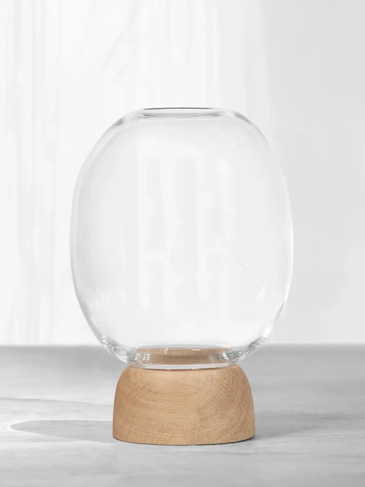 Morchella Vase Oak/Clear Glass, h. 27 cm ChiCura Living, Art & Frames