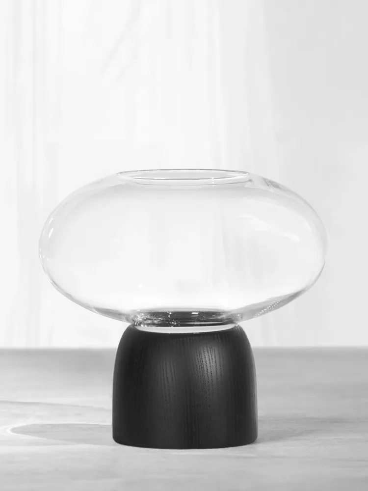 Porcini Vase Black/Clear Glass, h. 22 cm ChiCura Living, Art & Frames