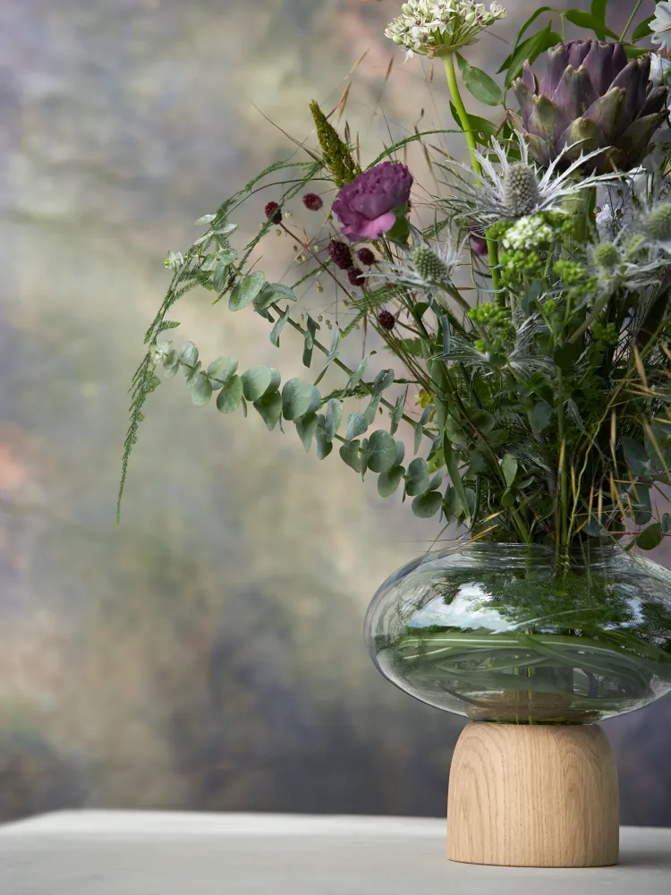 Porcini Vase Black/Clear Glass, h. 22 cm ChiCura Living, Art & Frames