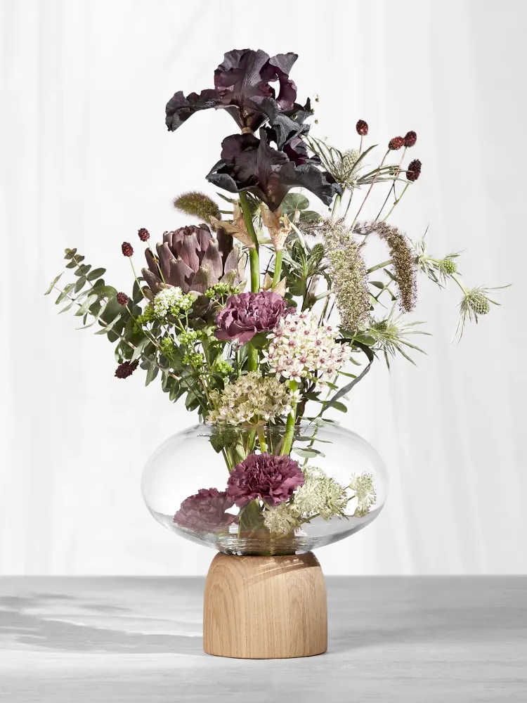 Porcini Vase Black/Clear Glass, h. 22 cm ChiCura Living, Art & Frames