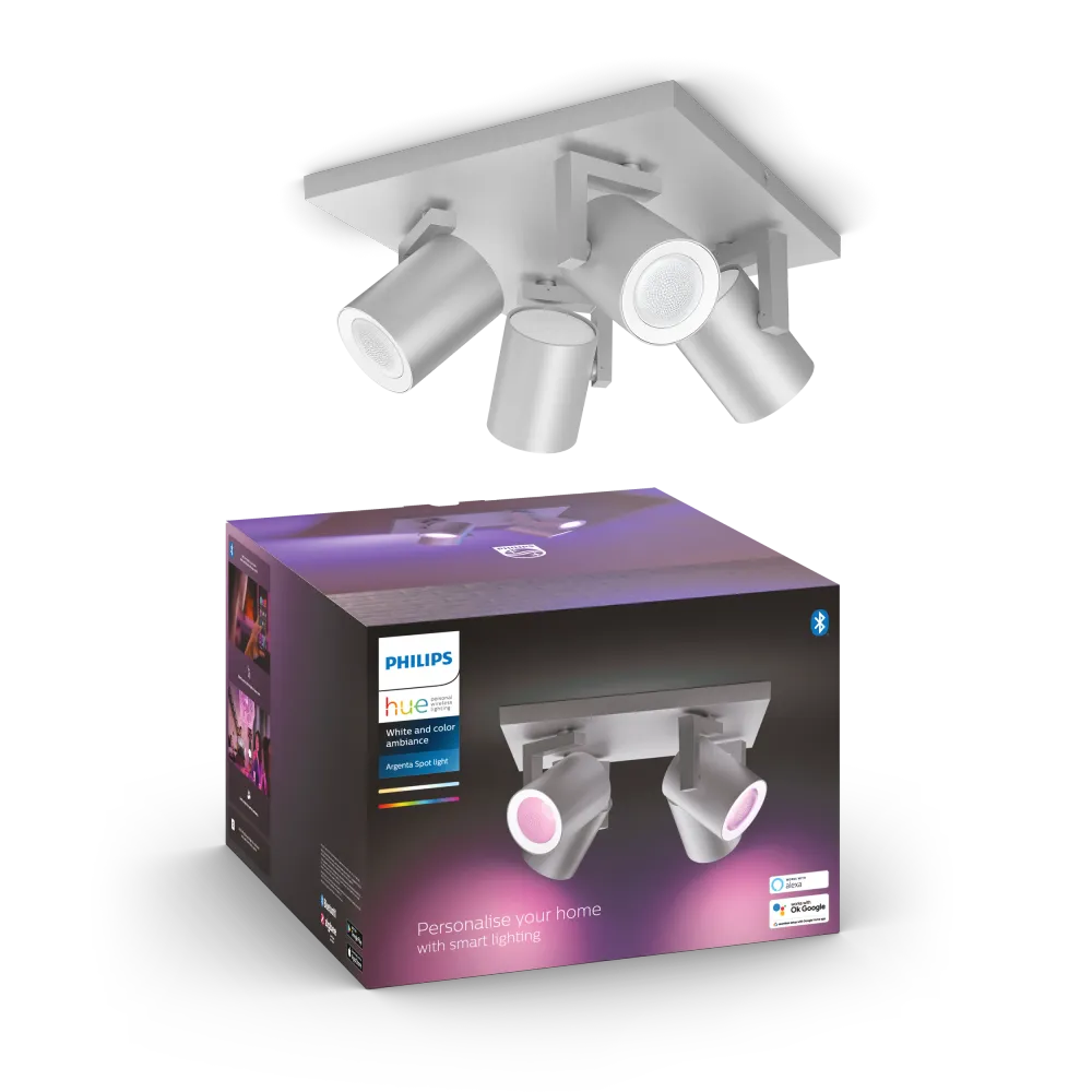 Philips Hue Argenta Hue Loftlampe 4-Spot - Aluminium