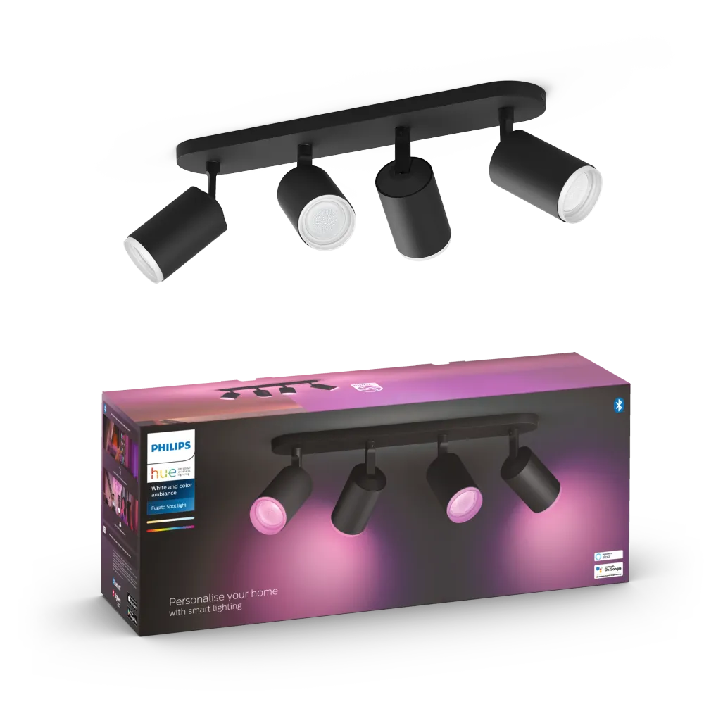 Philips Hue Fugato Hue Loftlampe 4-Spot - Sort