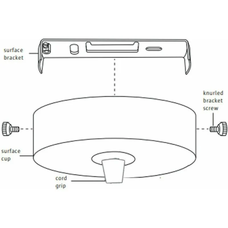 Monteringsbeslag til loftslampe 16,5 cm universal med tilbehør ~1280