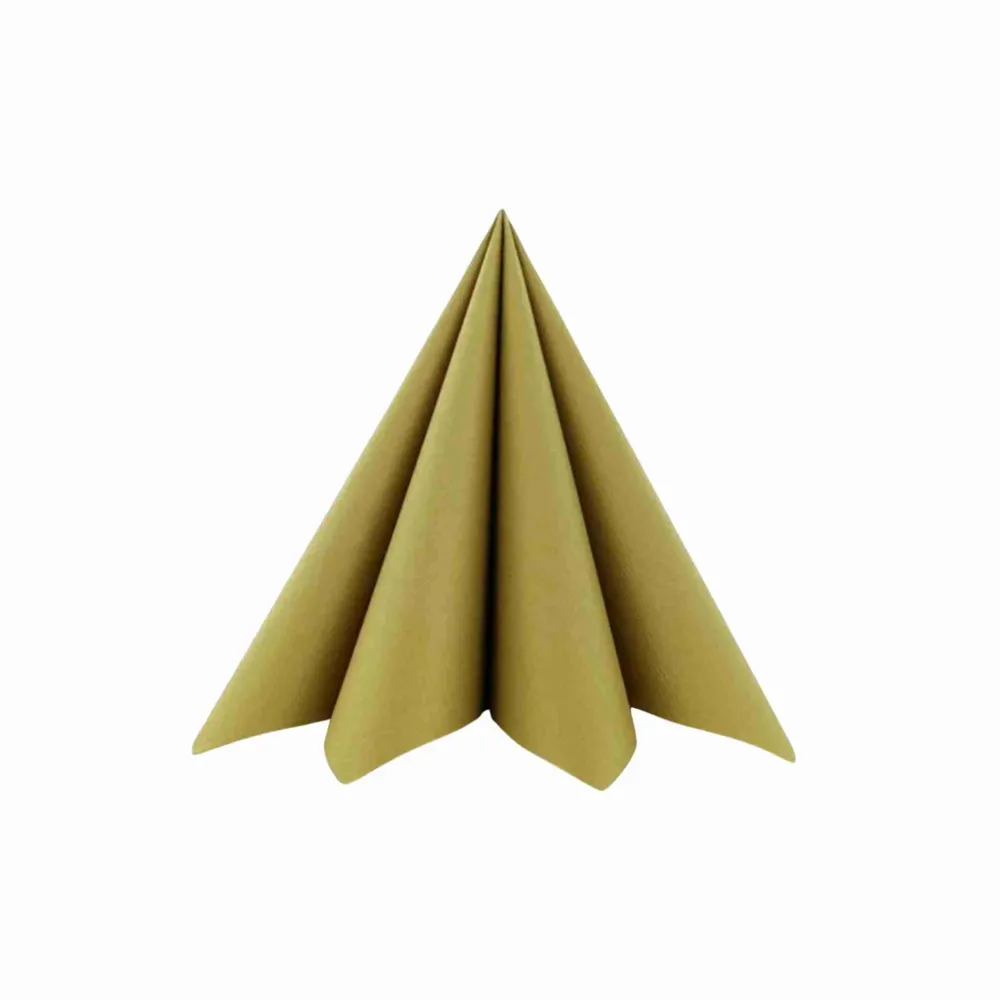 Servietter Airlaid 40x40 cm. Guld, 50 stk.