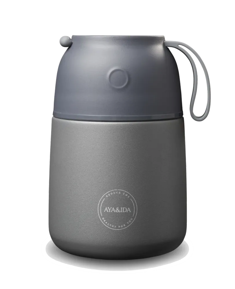 AYA&IDA - Food'ie LUNCH BOX – CHARCOAL GREY - 500 ML
