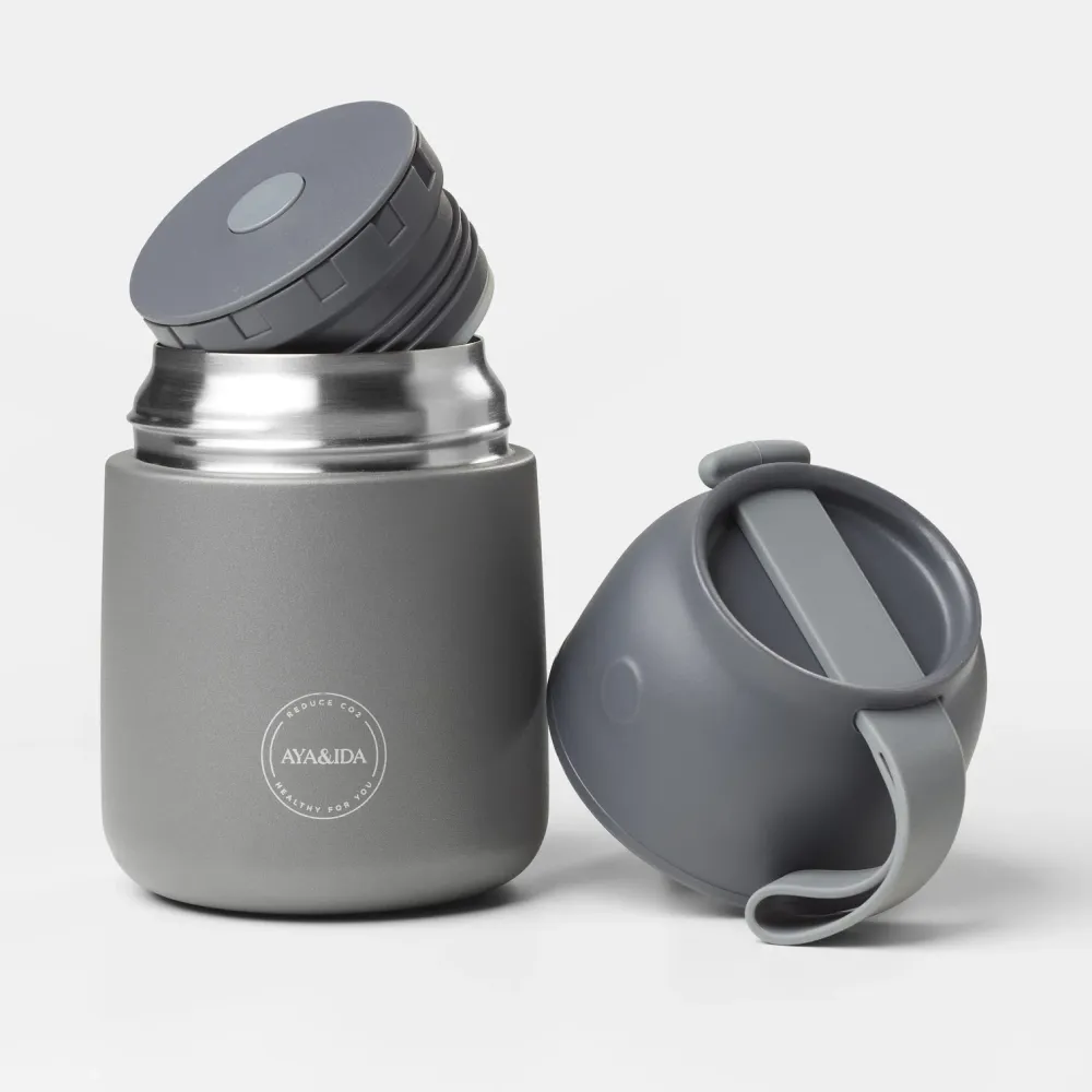 AYA&IDA - Food'ie LUNCH BOX – CHARCOAL GREY - 500 ML