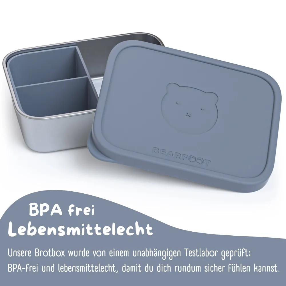BEARFOOT Bento Stål Madkasse Med 4/6 Rum (justerbar) - Indigo: 700 ml