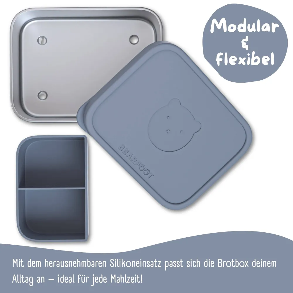 BEARFOOT Bento Stål Madkasse Med 4/6 Rum (justerbar) - Indigo: 700 ml