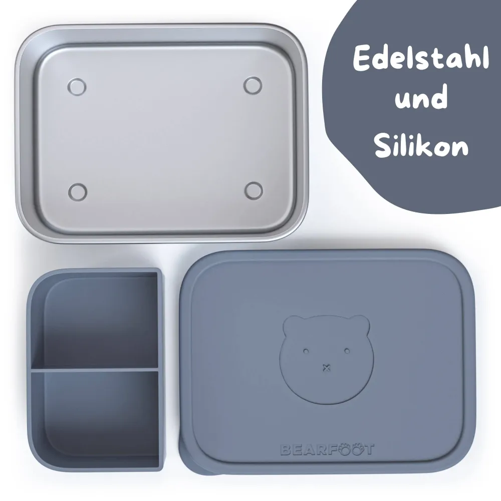BEARFOOT Bento Stål Madkasse Med 4/6 Rum (justerbar) - Indigo: 700 ml