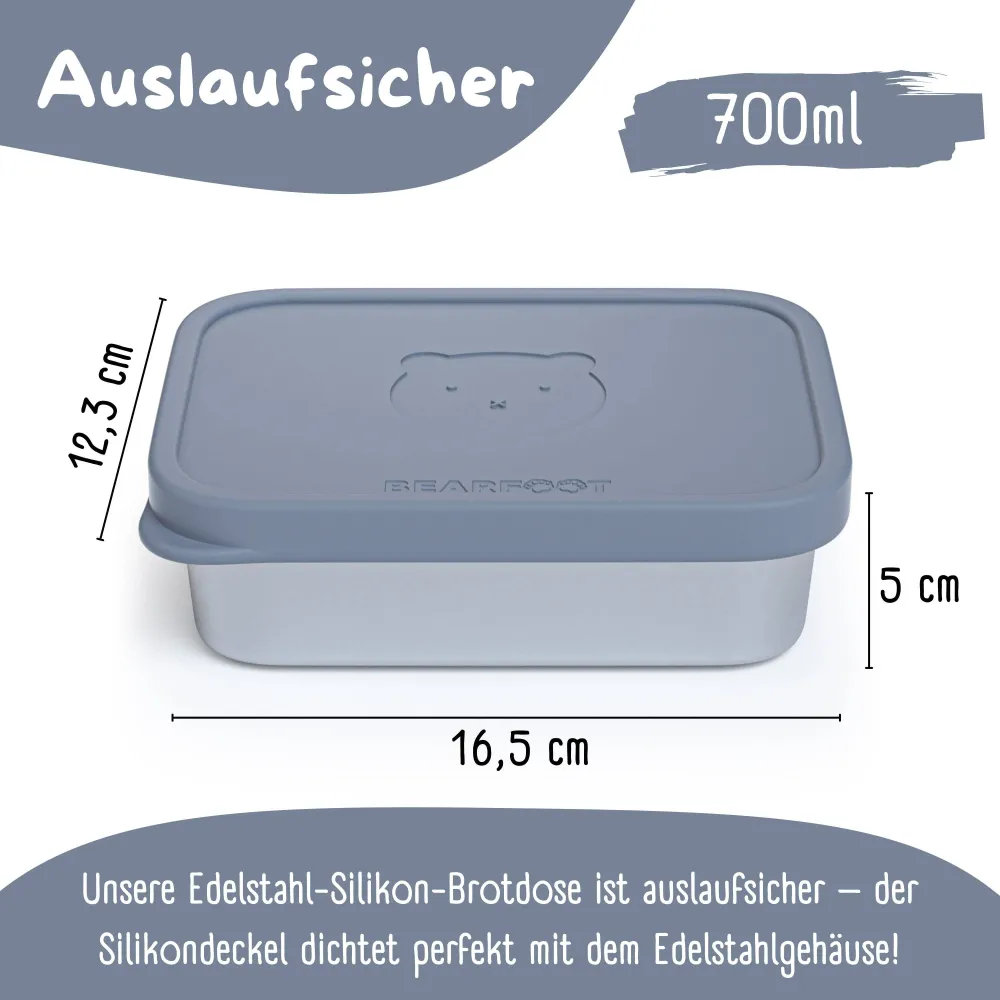BEARFOOT Bento Stål Madkasse Med 4/6 Rum (justerbar) - Indigo: 700 ml