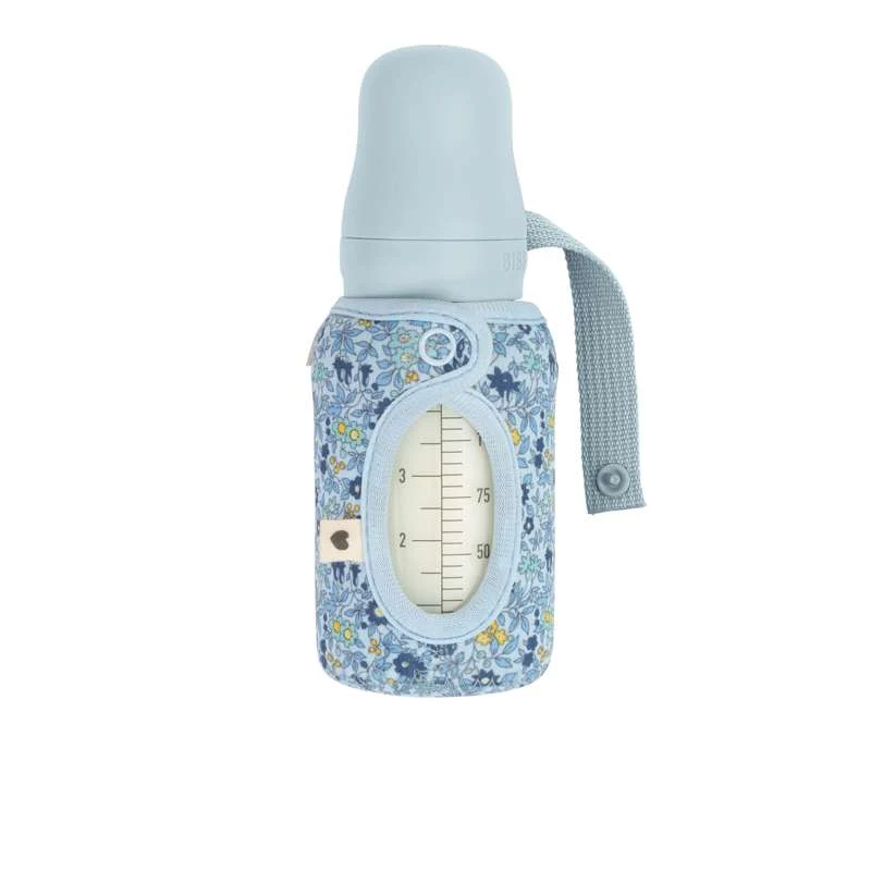 BIBS Bottle - Sleeve til Sutteflaske - Lille - 110 ml. - Chamomile Lawn/Baby Azure