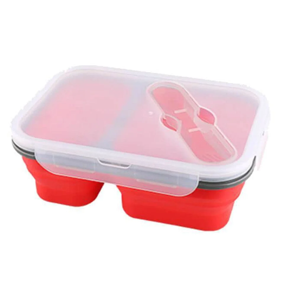 Madkasse Compact Folding med dual rum Roed