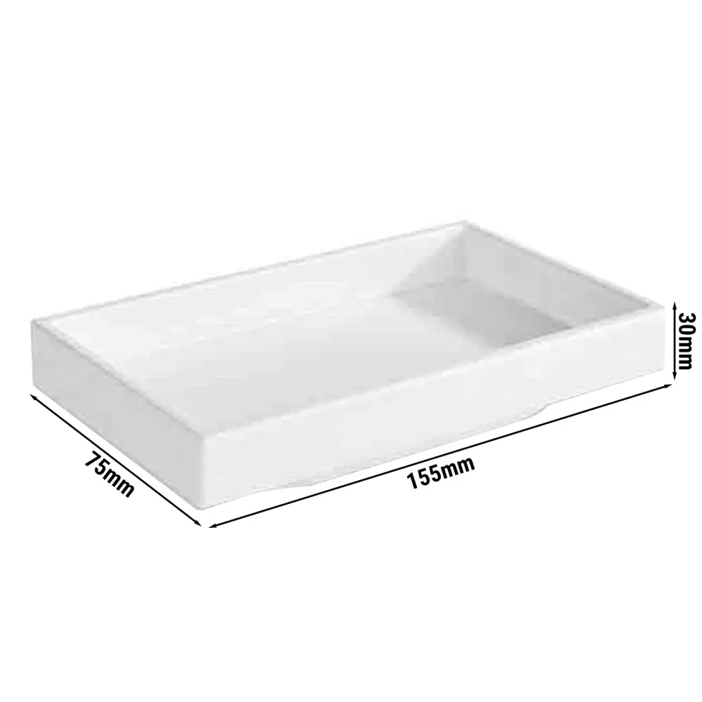 (6 stk.) Bento Box - ASIA PLUS - melamin - firkantet - kridt