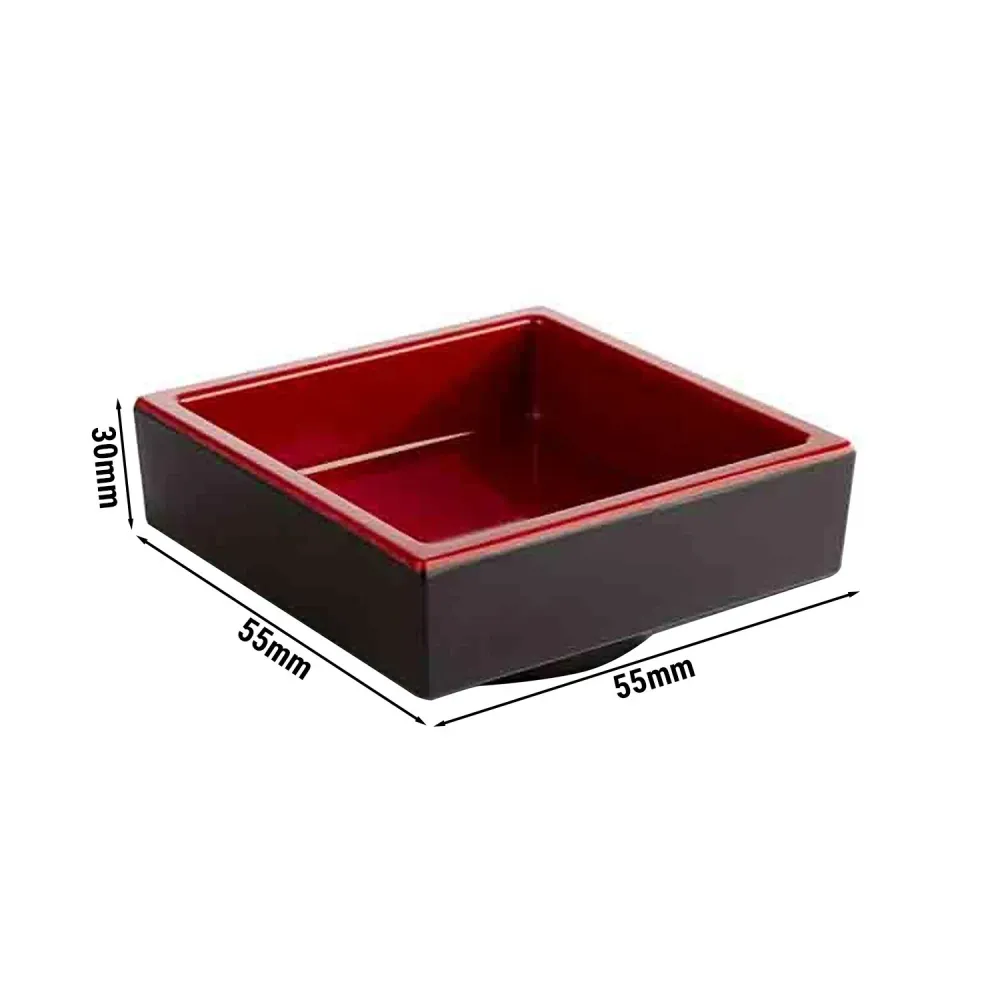 (6 stk.) Bento Box - ASIA PLUS - melamin - firkantet - onyx