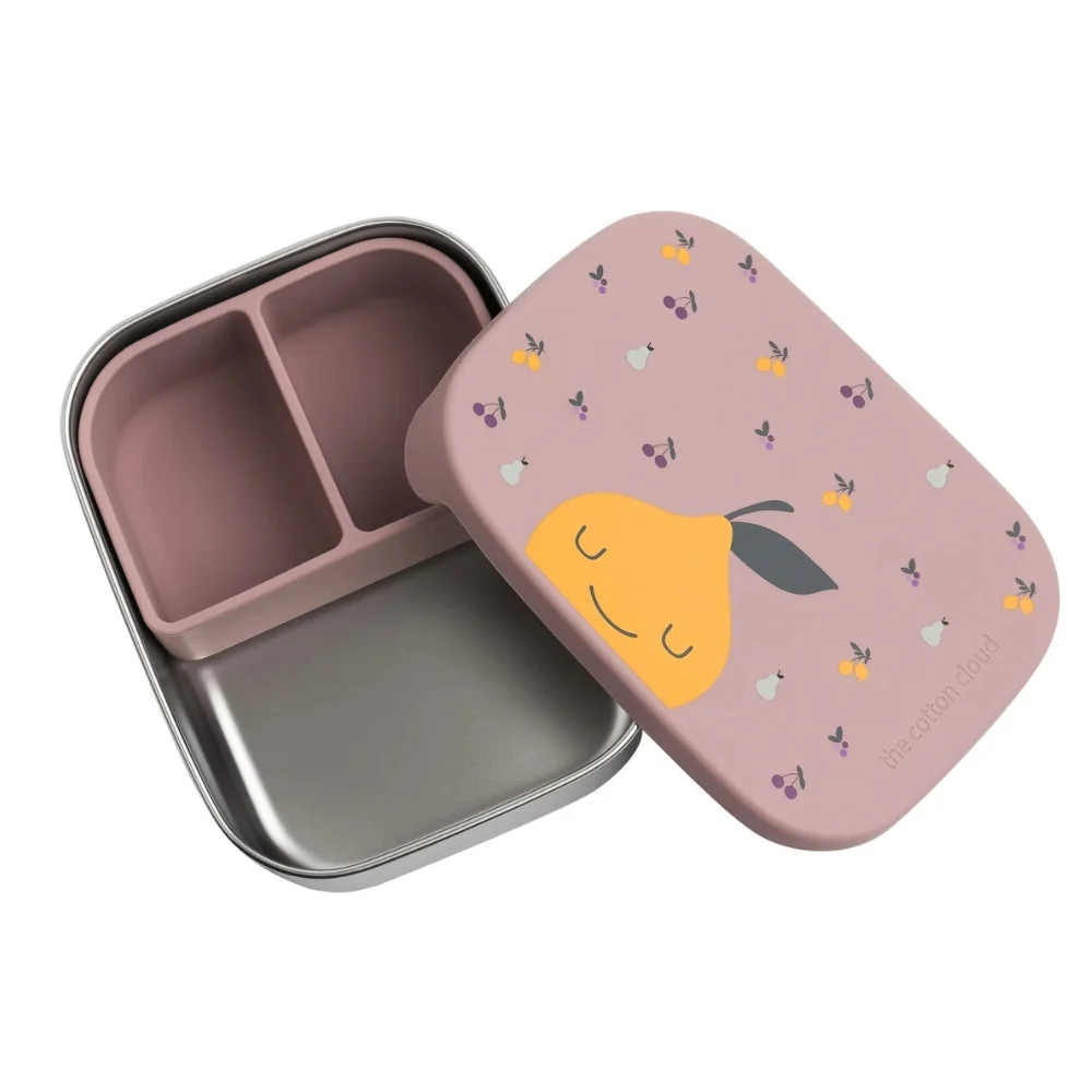 Cotton Cloud Children's rustfri stål madkasse med aftagelige rum Fruity