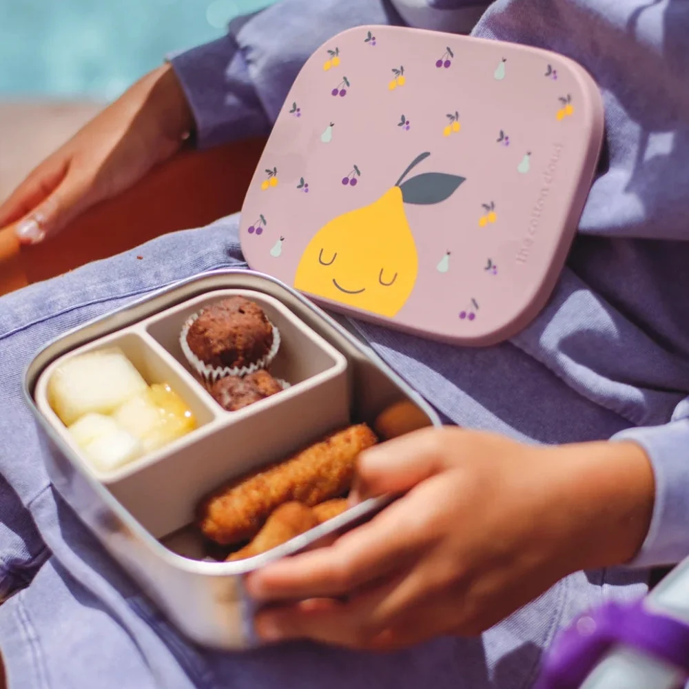 Cotton Cloud Children's rustfri stål madkasse med aftagelige rum Fruity