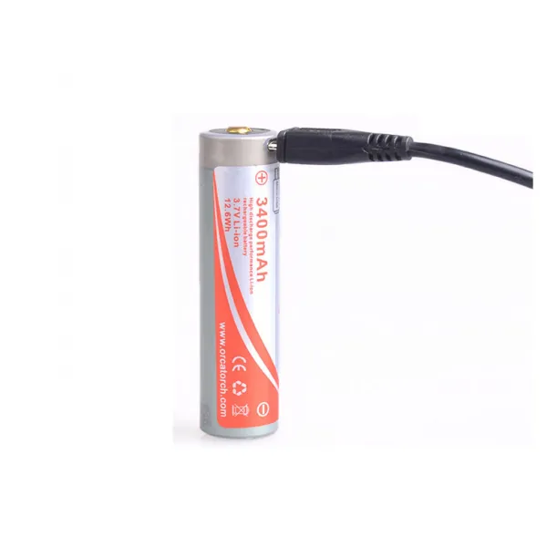 OrcaTorch - 18650 batteri m. USB-opladning
