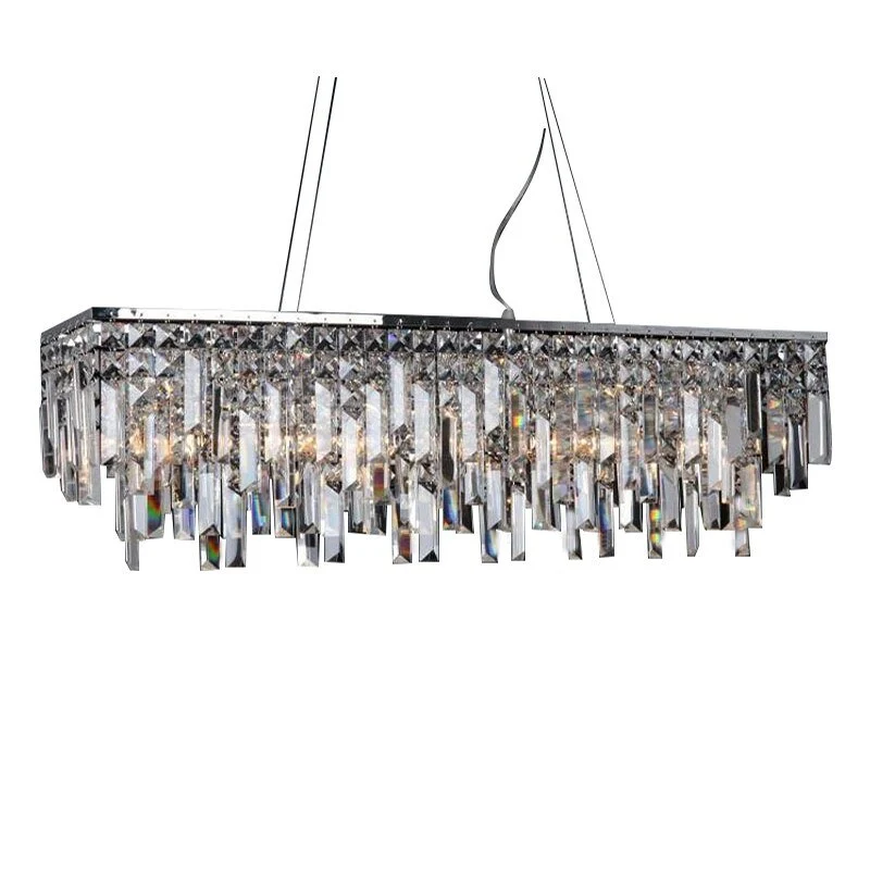 Belysning Moderne Crystal Pendel Light Krom rektangel Pendel Garanteret 100 % (L80cm B20cm H25cm) ATY Home Decor