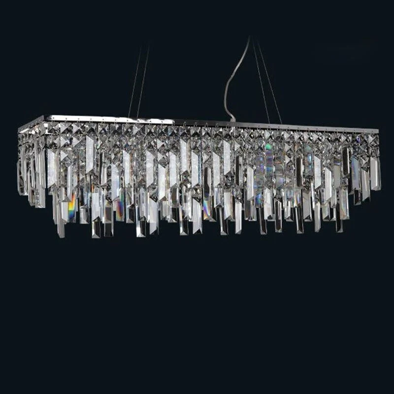 Belysning Moderne Crystal Pendel Light Krom rektangel Pendel Garanteret 100 % (L80cm B20cm H25cm) ATY Home Decor